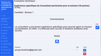 EVAL-MP : Evaluation d'un candidat pour une passation de marché public 